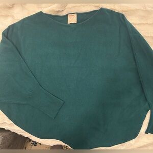 Almost new Kerisma Aja style Teal cropped sweater ; 3/4 length sleeves; size S/M